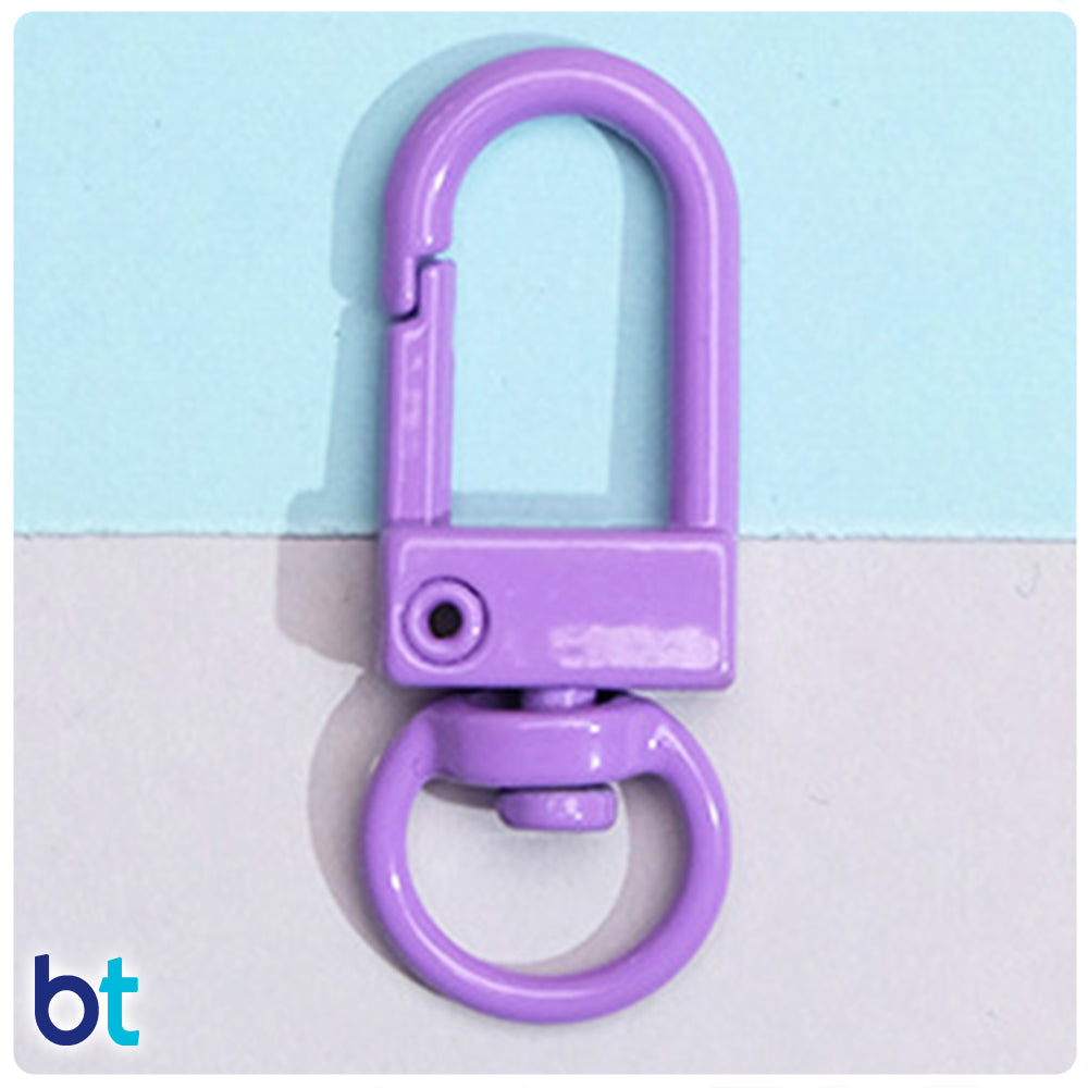 Purple 34mm Metal Swivel Key Clasps (10pcs)