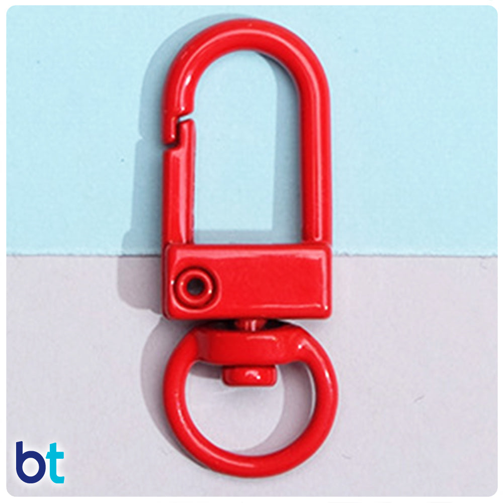 Red 34mm Metal Swivel Key Clasps (10pcs)