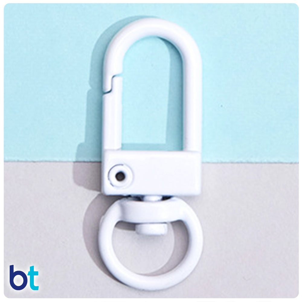 White 34mm Metal Swivel Key Clasps (10pcs)