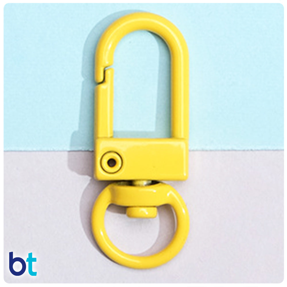Yellow 34mm Metal Swivel Key Clasps (10pcs)