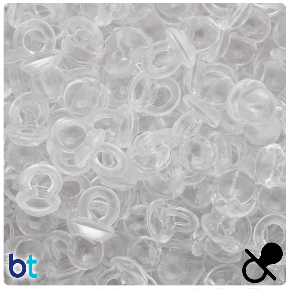 Clear Transparent 20mm Pacifier Plastic Charms (48pcs)