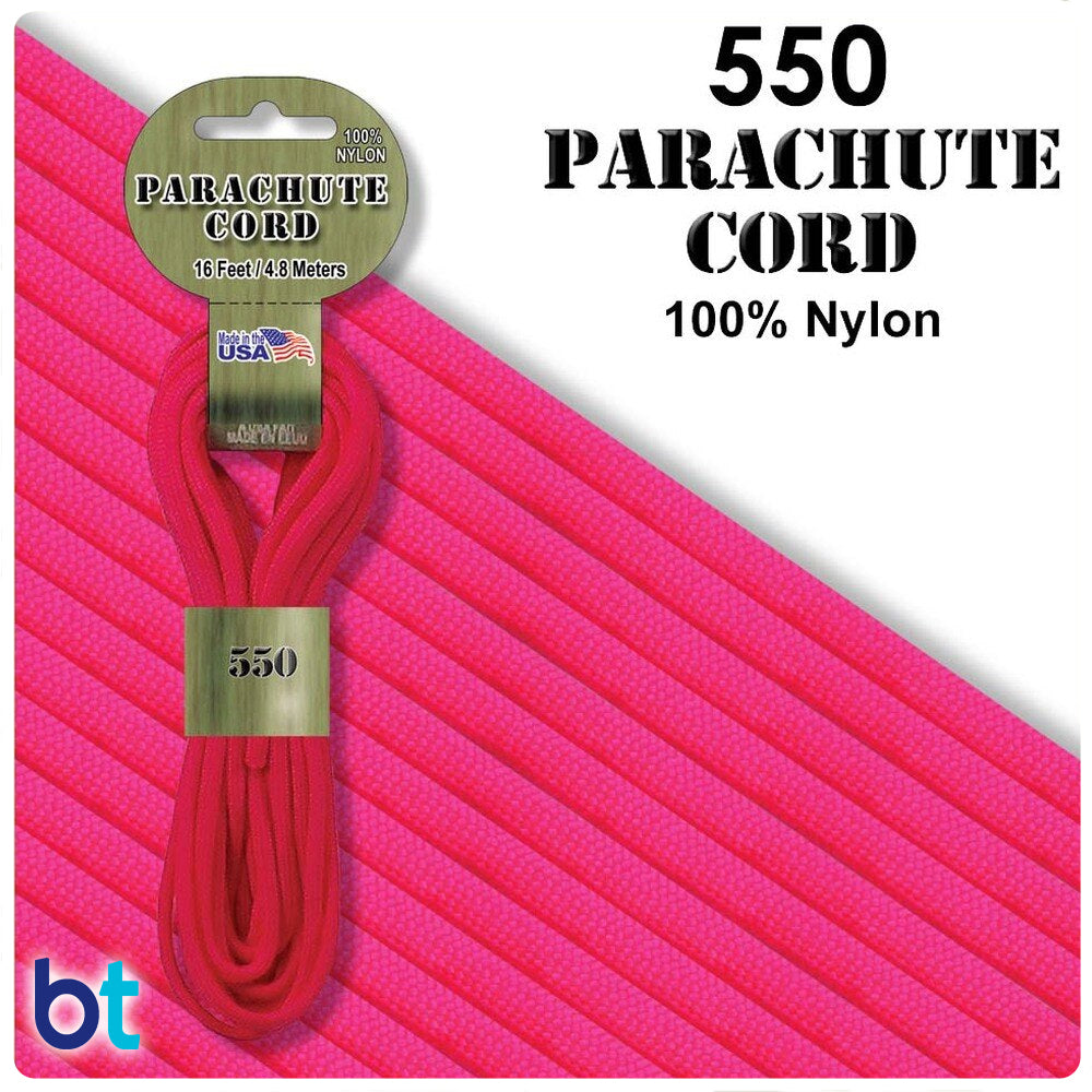 Neon Pink 550 Parachute Cord (16ft)