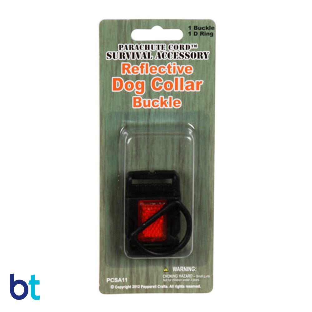 Black 25mm Reflective Dog Collar Buckle for Parachute Cord (1pc)