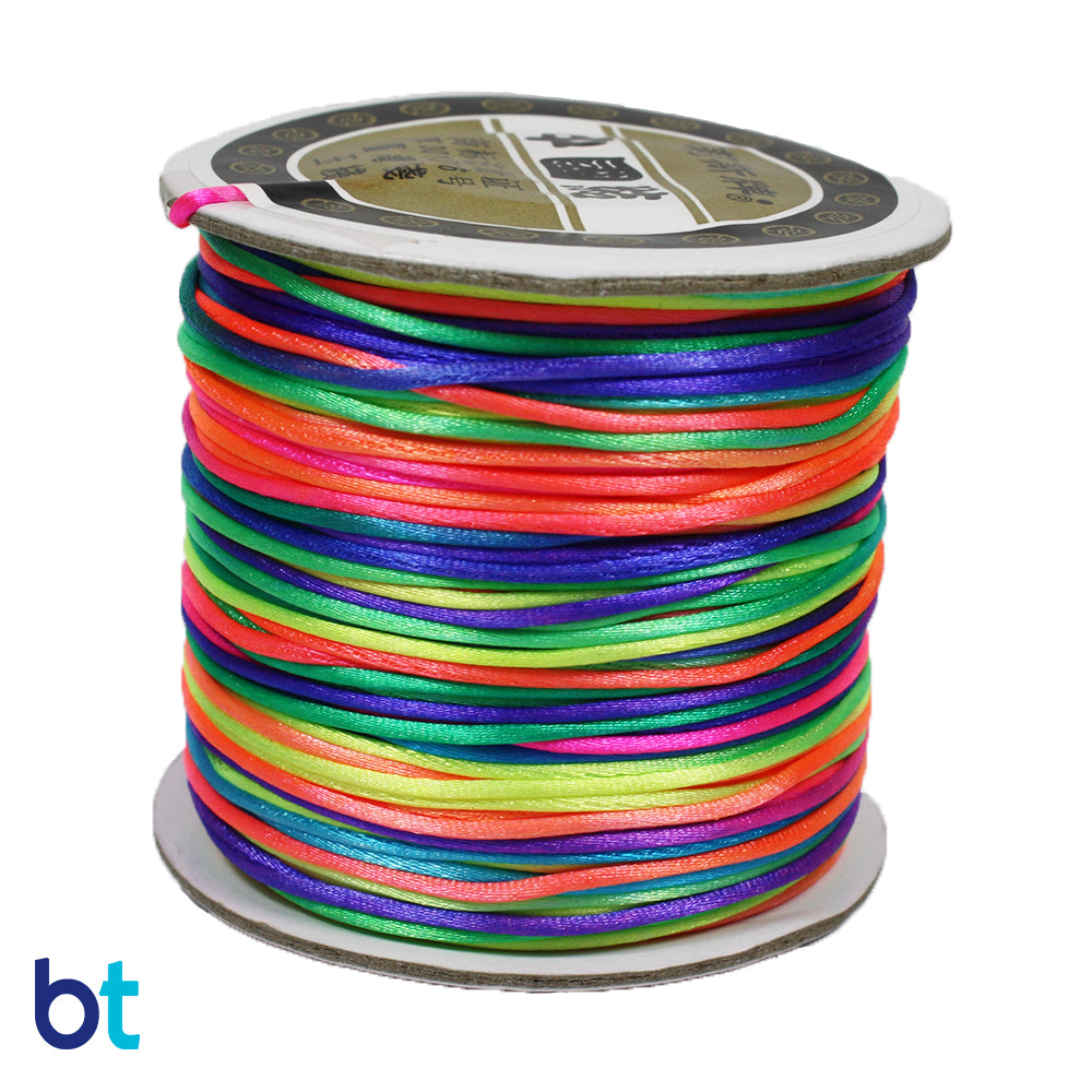 Rainbow 1mm Satin Rattail Cord (75m)