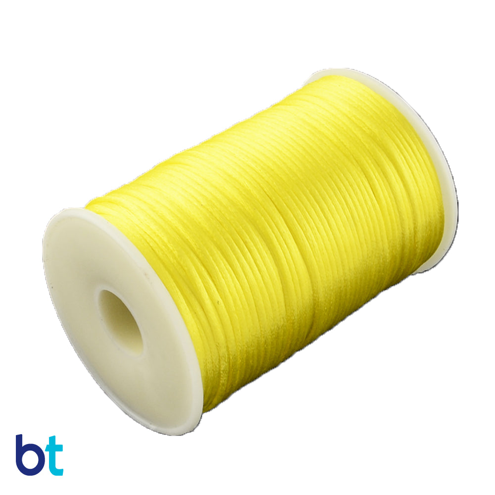 Yellow 2mm Satin Rattail Cord (90m)