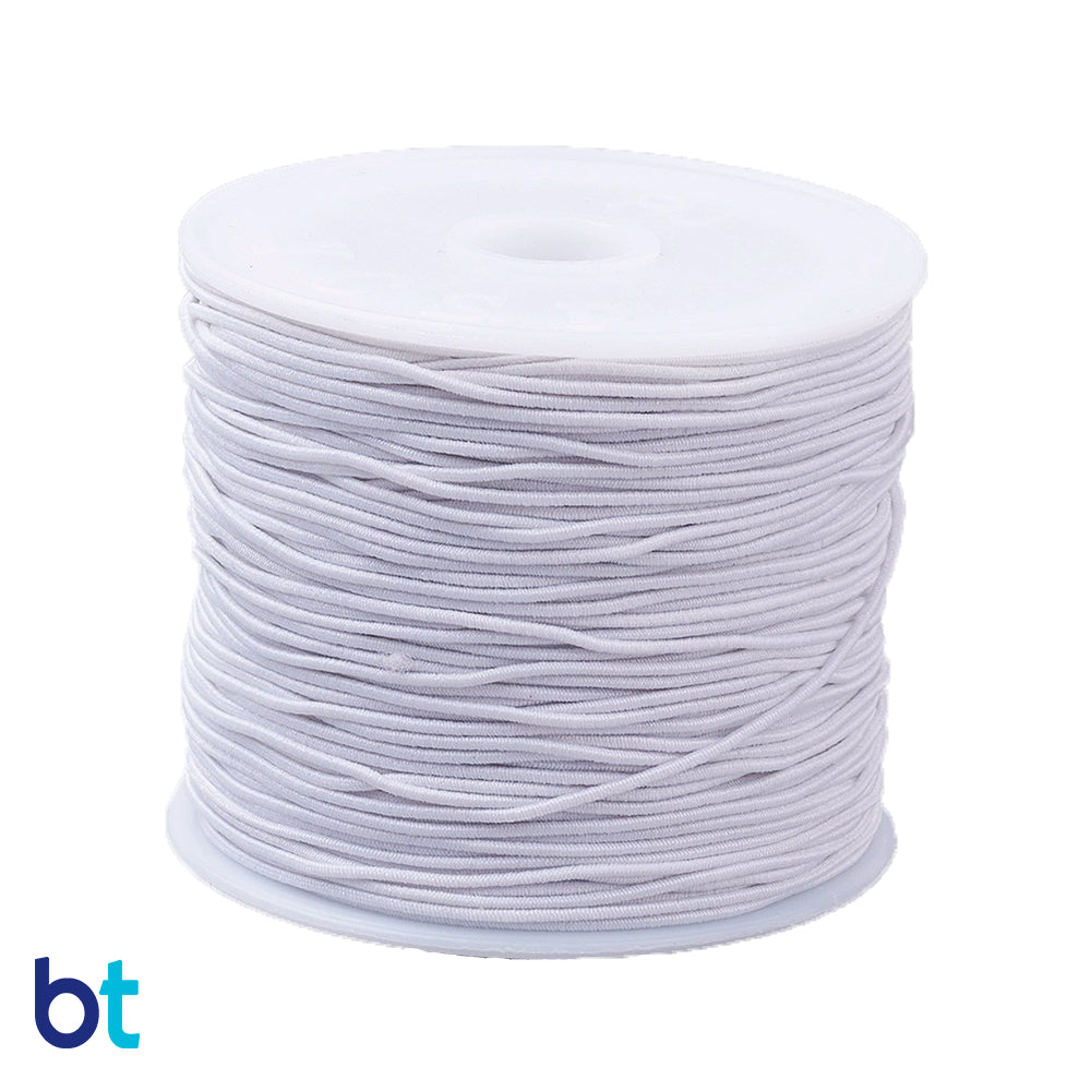 White 0.8mm Round Elastic Cord (24m)
