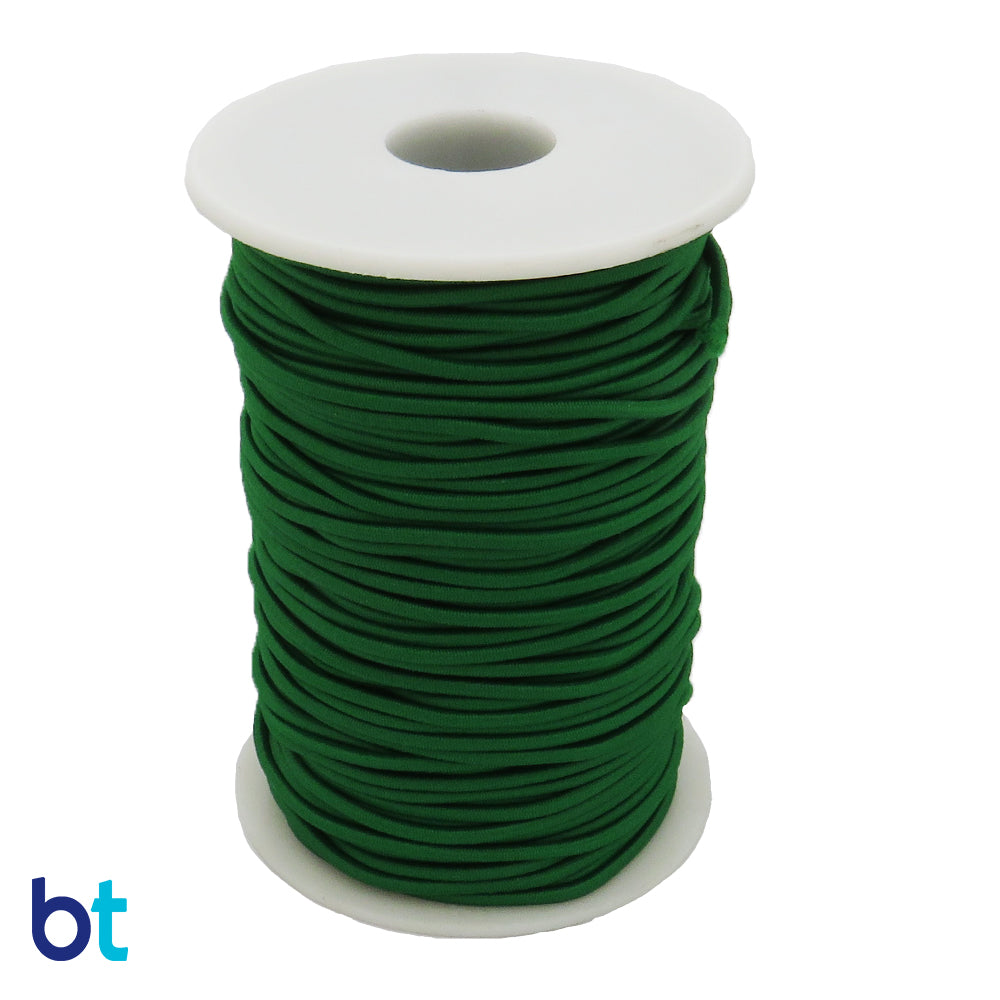 Dark Green 2mm Round Elastic Cord (45m)