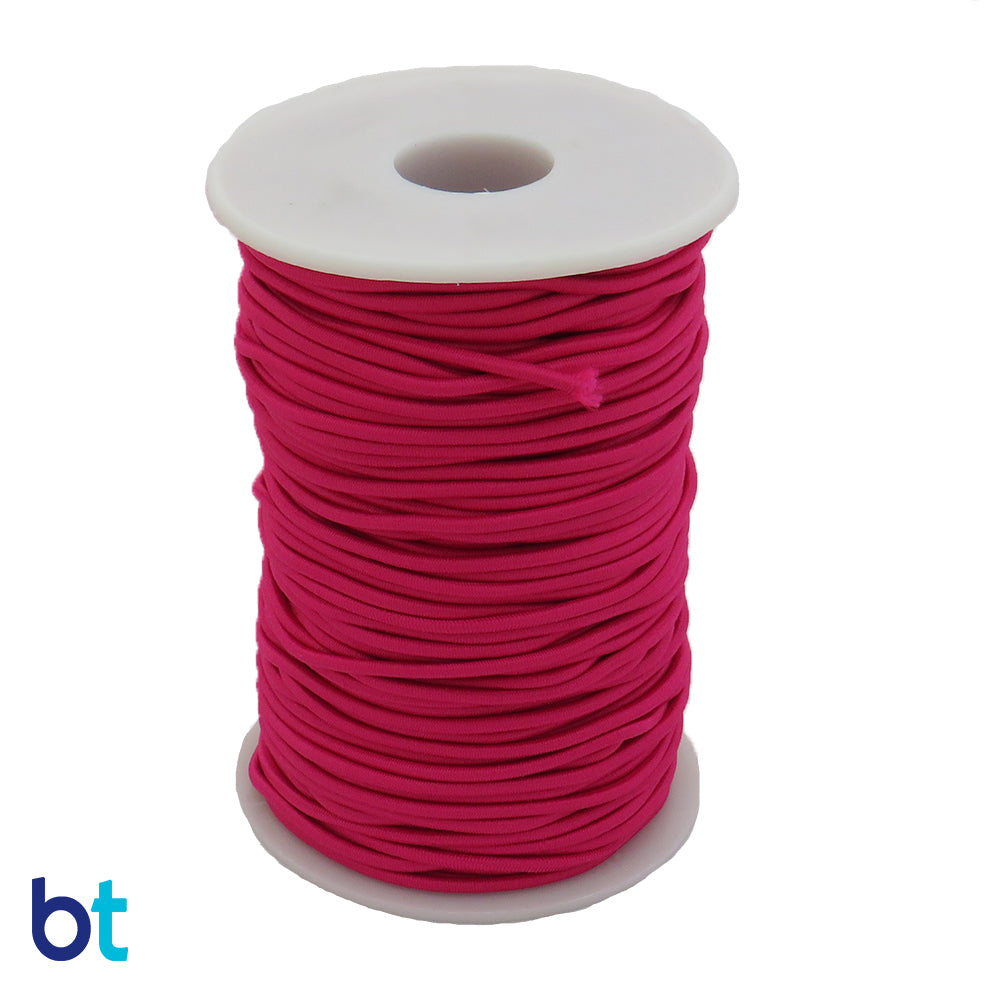 Dark Pink 2mm Round Elastic Cord (45m)
