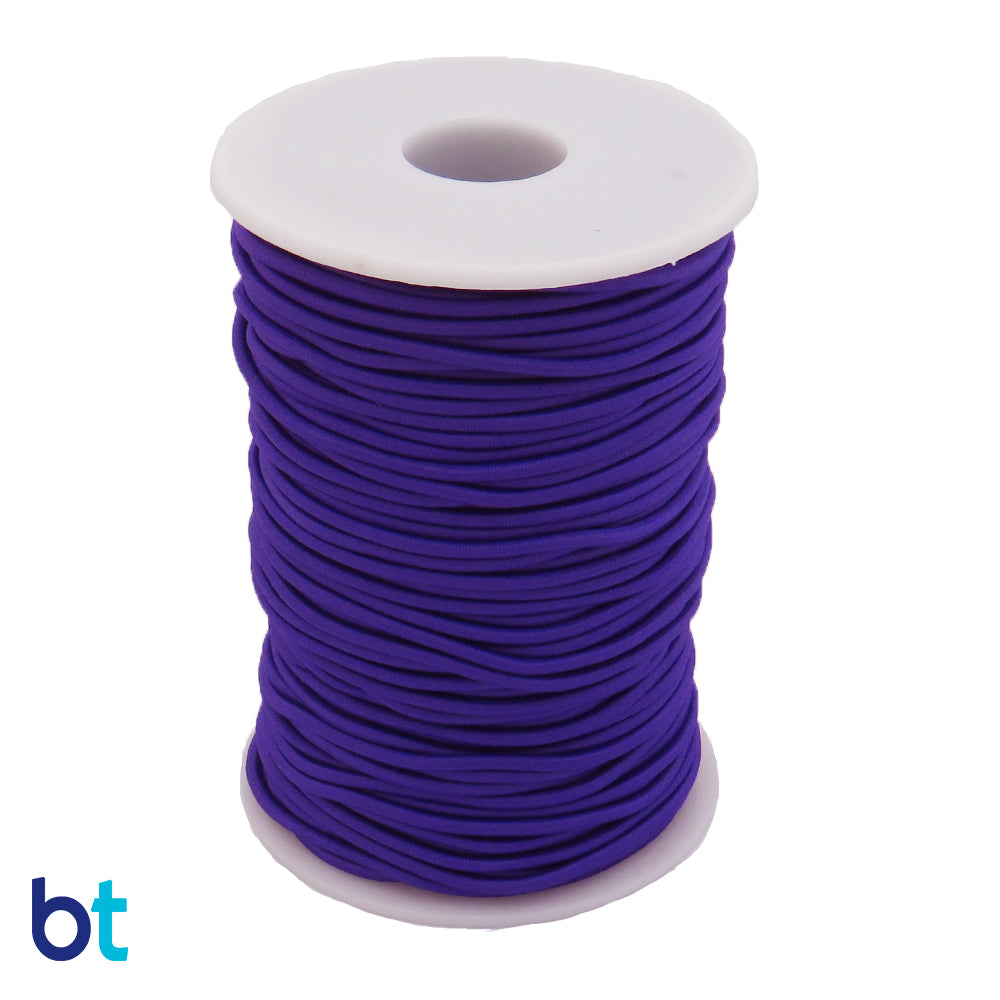 Dark Purple 2mm Round Elastic Cord (45m)