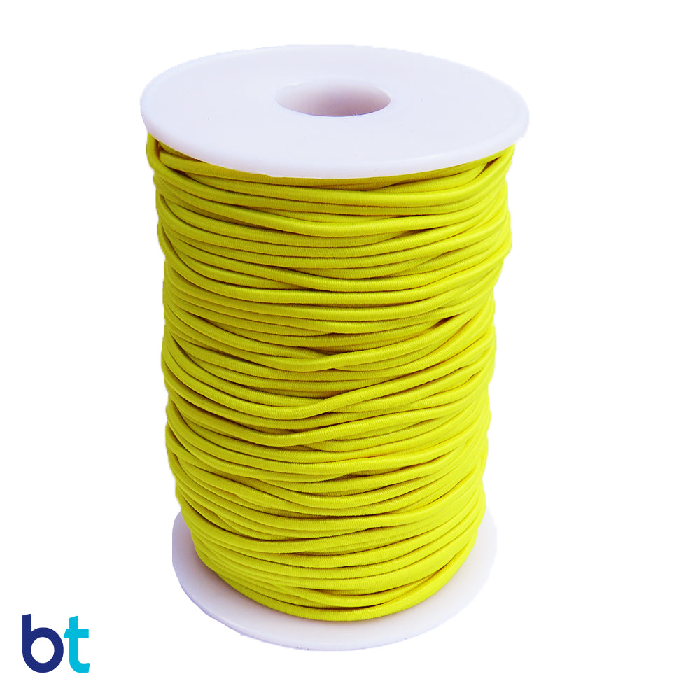 Yellow 2mm Round Elastic Cord (45m)