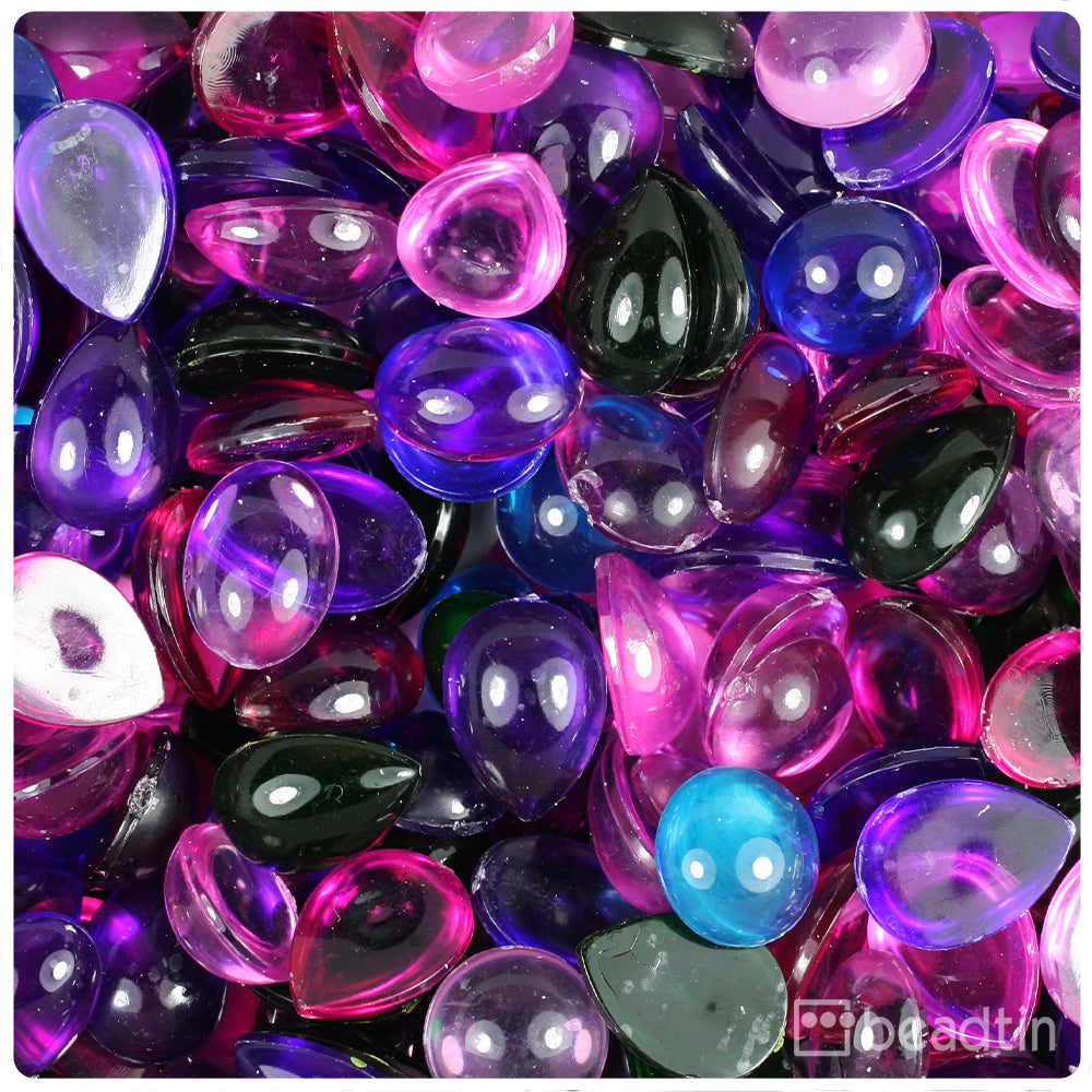 Cool Mix Transparent Smooth Plastic Cabochons (Super Value 8oz)