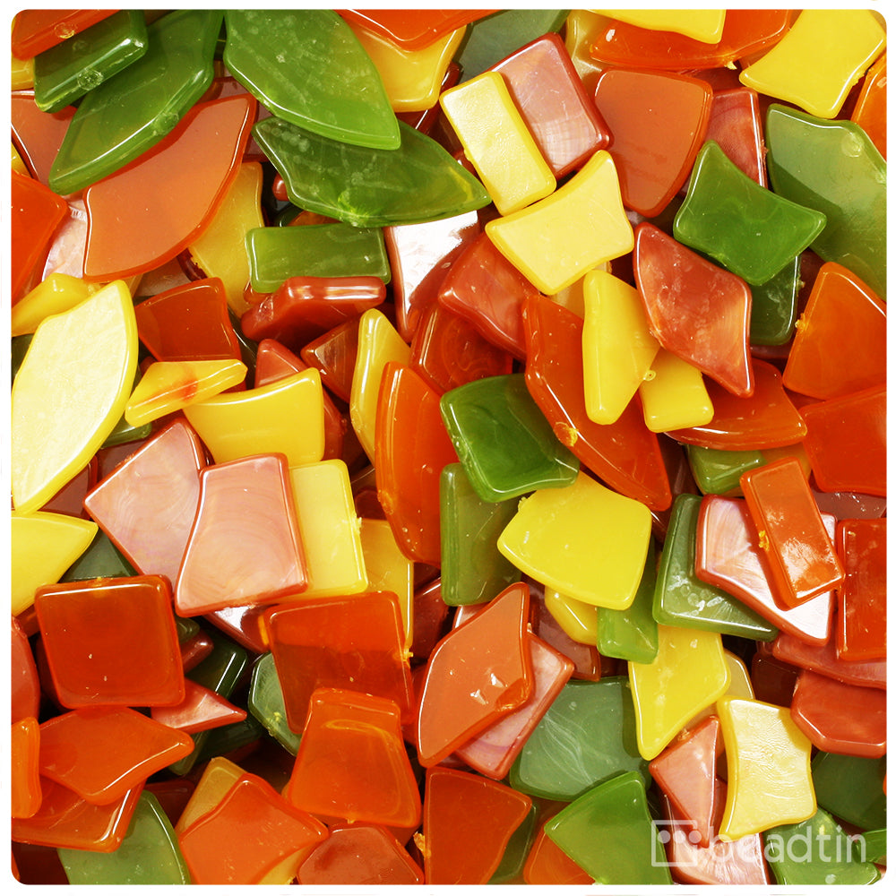 Warm Mix Broken Design Plastic Mosaic Pieces (8oz)
