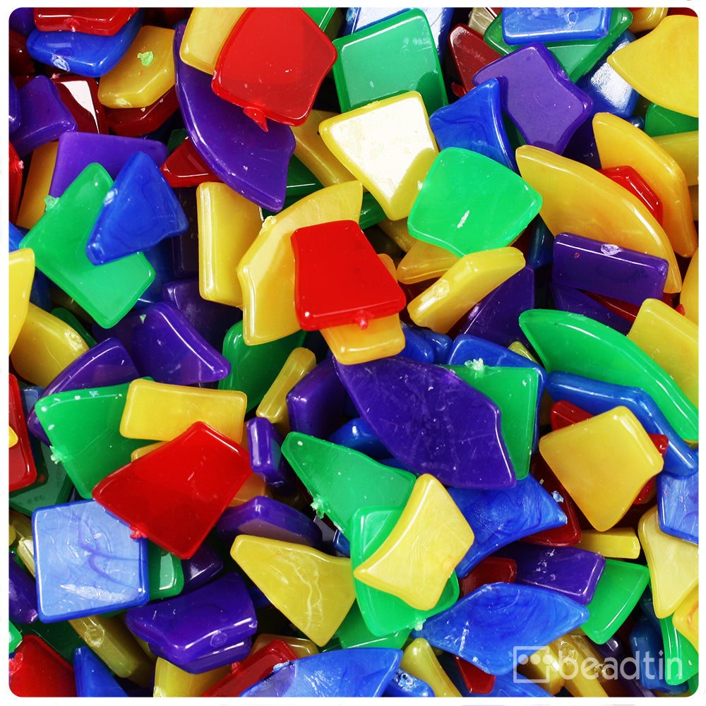 Primary Mix Broken Design Plastic Mosaic Pieces (8oz)