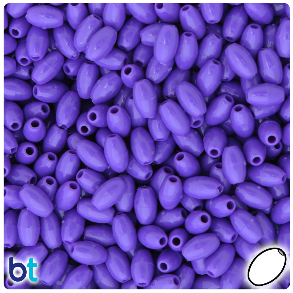 Dark Lilac Opaque 9mm Oat Plastic Beads (500pcs)