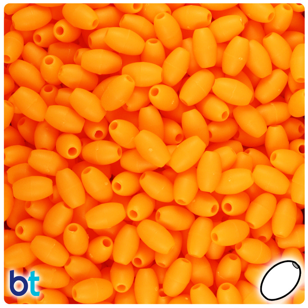 Orange Matte 9mm Oat Plastic Beads (500pcs)