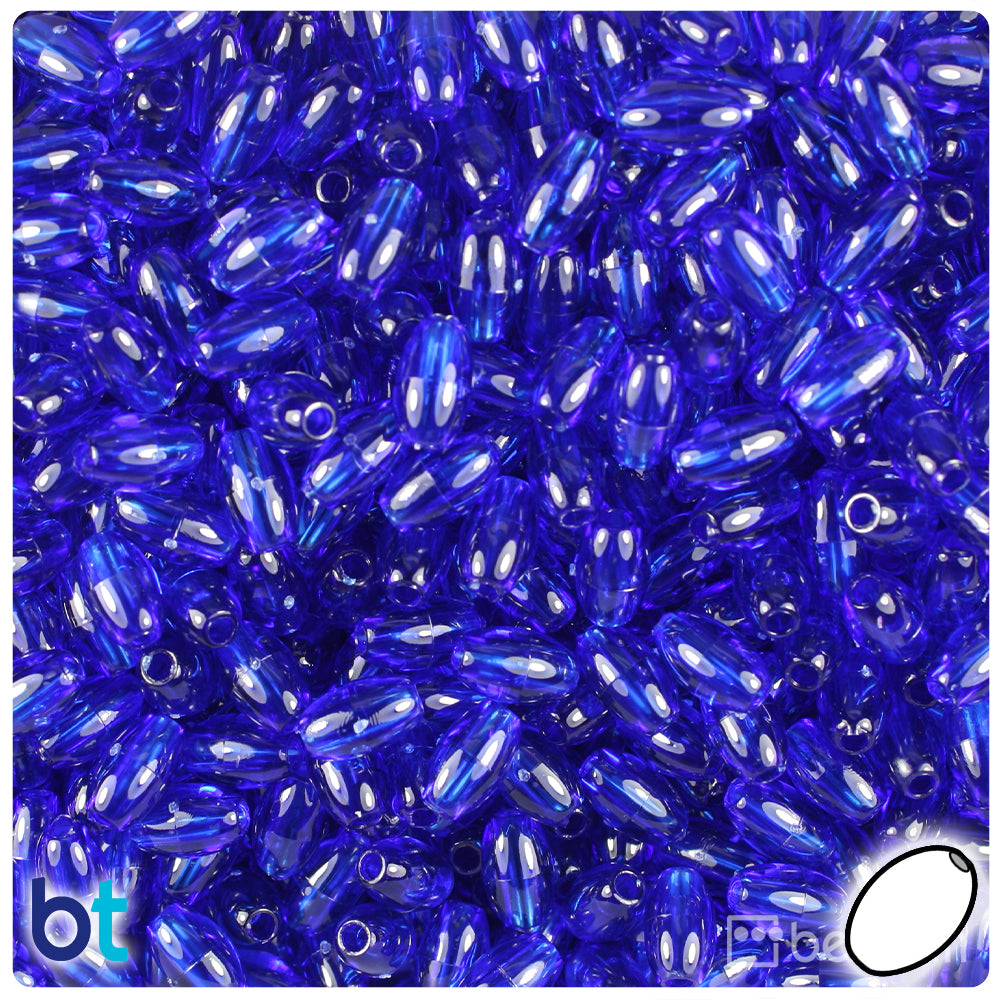 Midnight Transparent 9mm Oat Plastic Beads (500pcs)