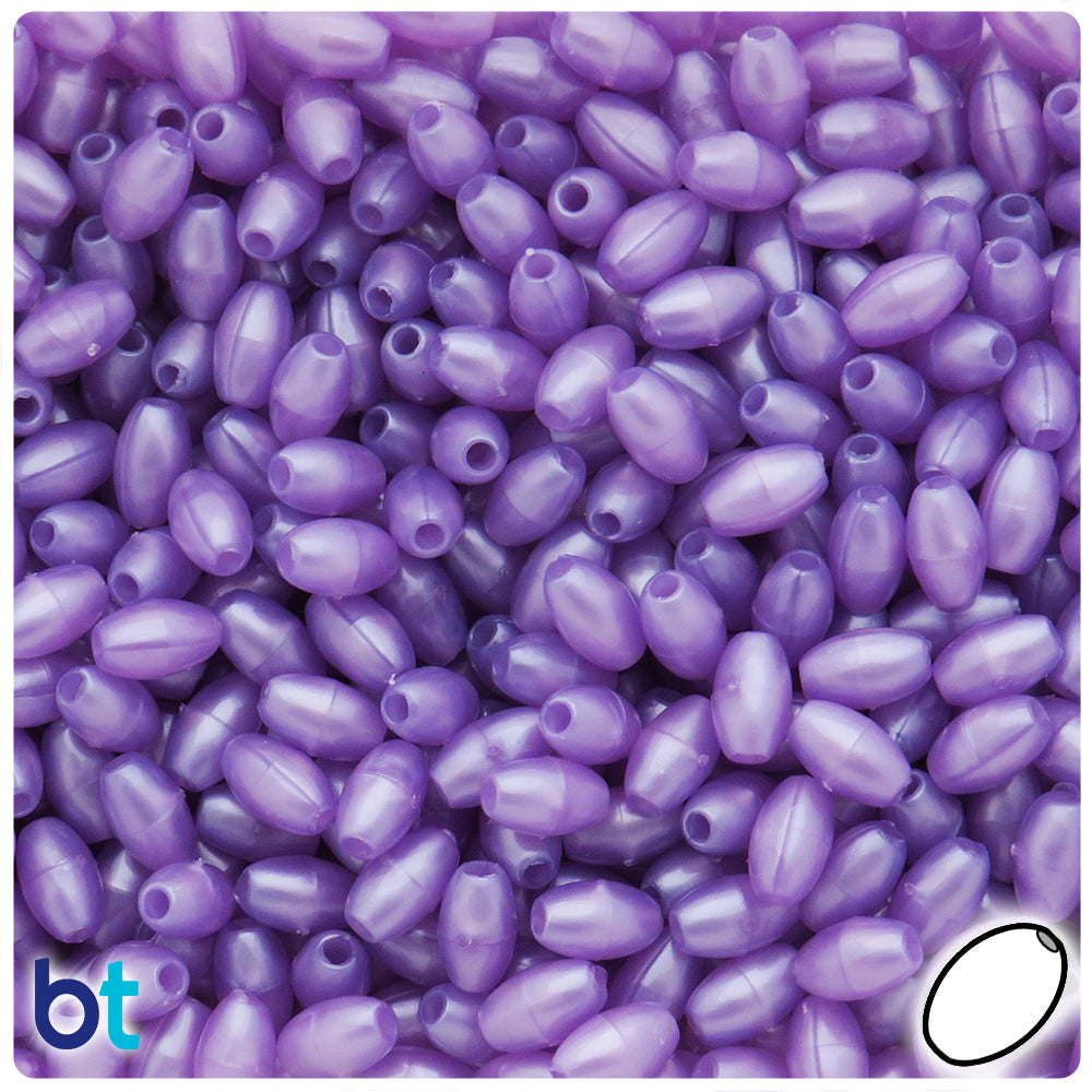 Light Purple Pearl 9mm Oat Plastic Beads (500pcs)