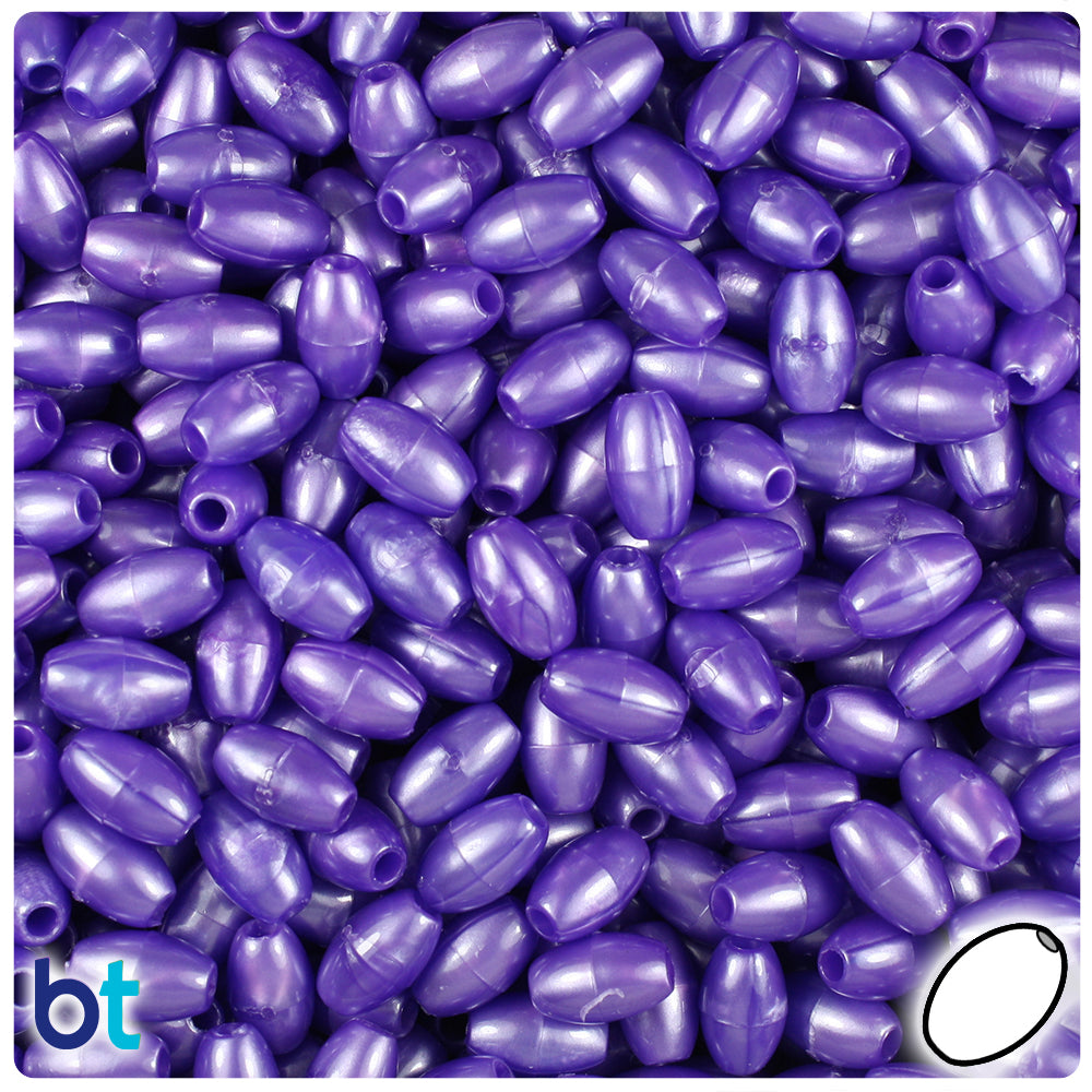 Dark Purple Pearl 9mm Oat Plastic Beads (500pcs)