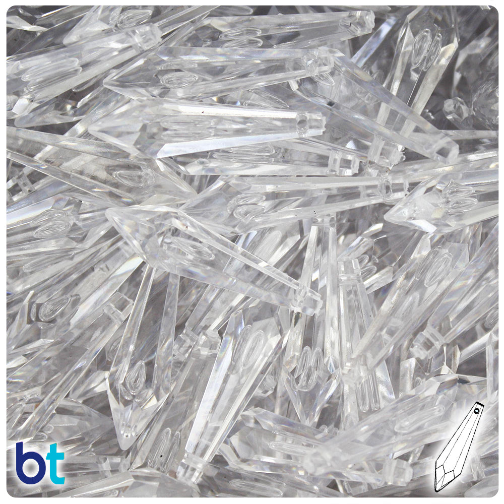 Crystal Transparent 32mm Faceted Plastic Pendants (10pcs)