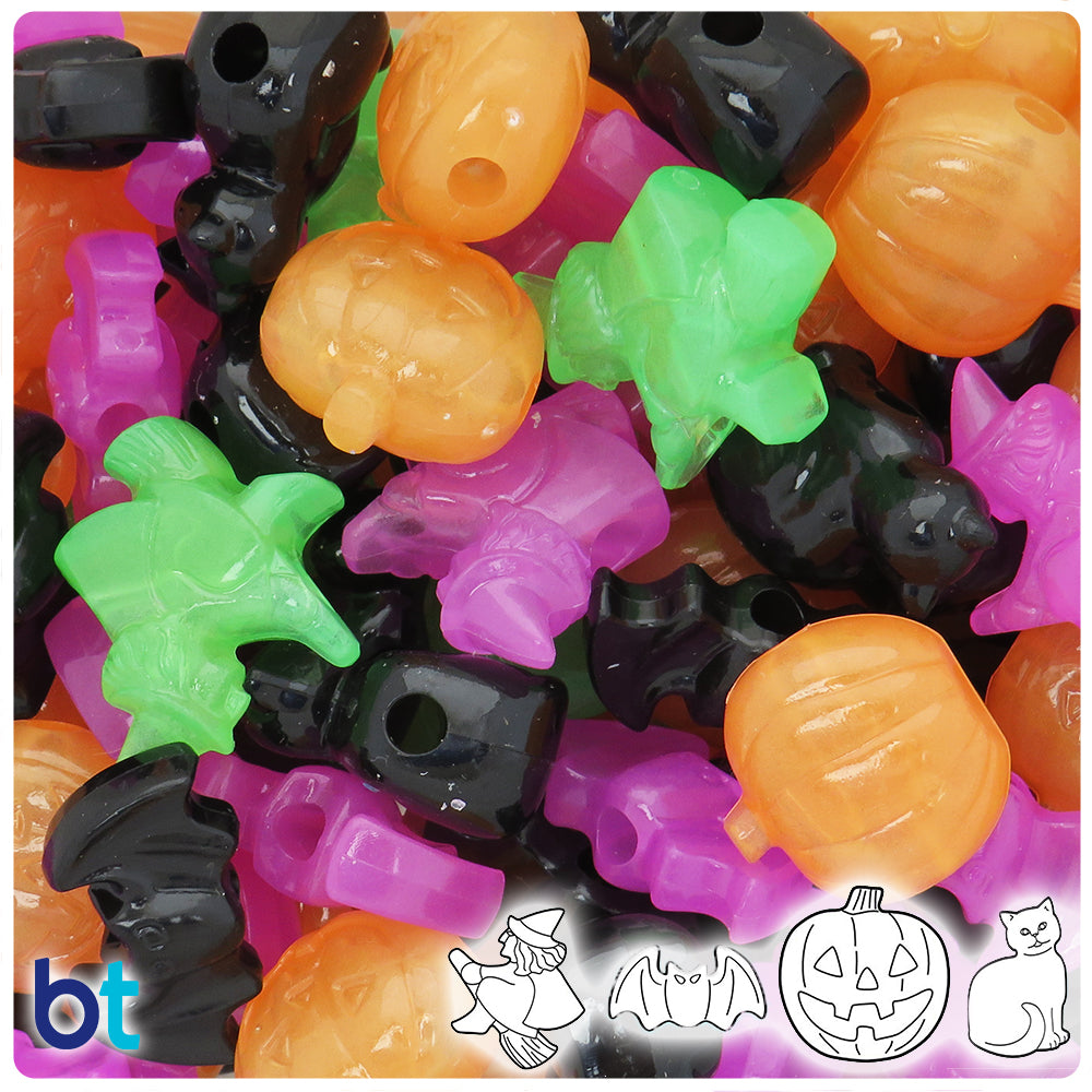 Assorted Halloween Theme Pony Beads (2oz)