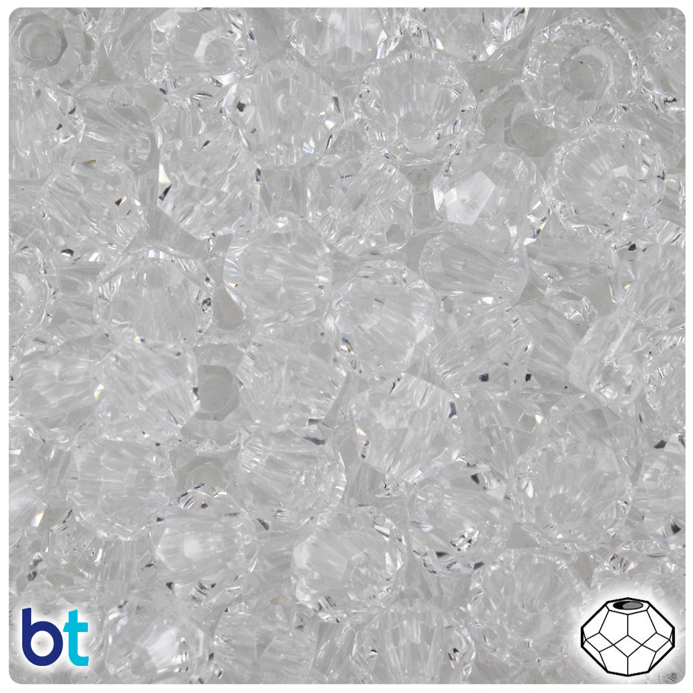Crystal Transparent 13mm Squatty Bicone Plastic Beads (20pcs)