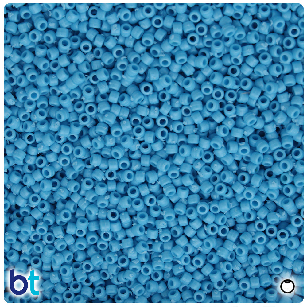 Baby Blue Opaque 2.5mm Round Plastic Seed Beads (10g)