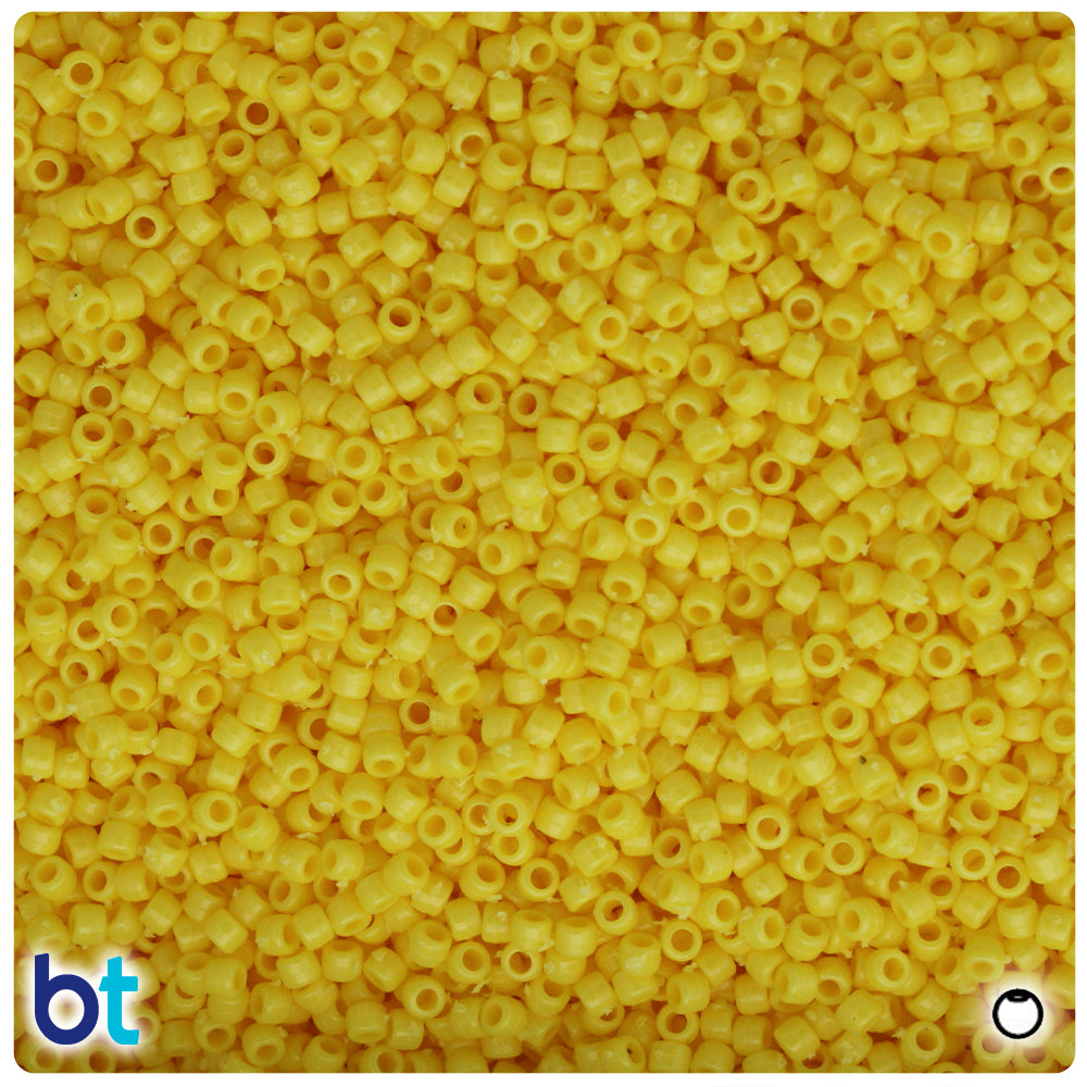 Yellow Opaque 2.5mm Round Plastic Seed Beads (10g)
