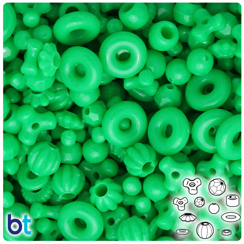 Grasshopper Neon Bright Plastic Craft Beads Mix (113g)