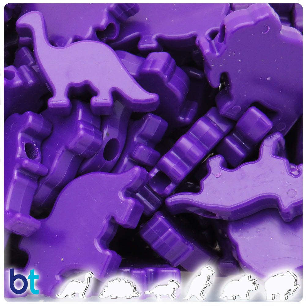 Plum Neon Bright 30-40mm Dinosaur Pony Beads (4oz)