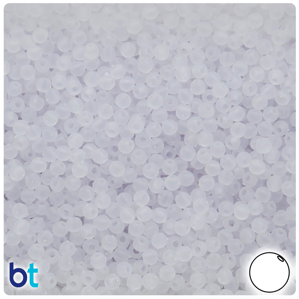Ice Frosted 4mm Round Plastic Beads (1000pcs)