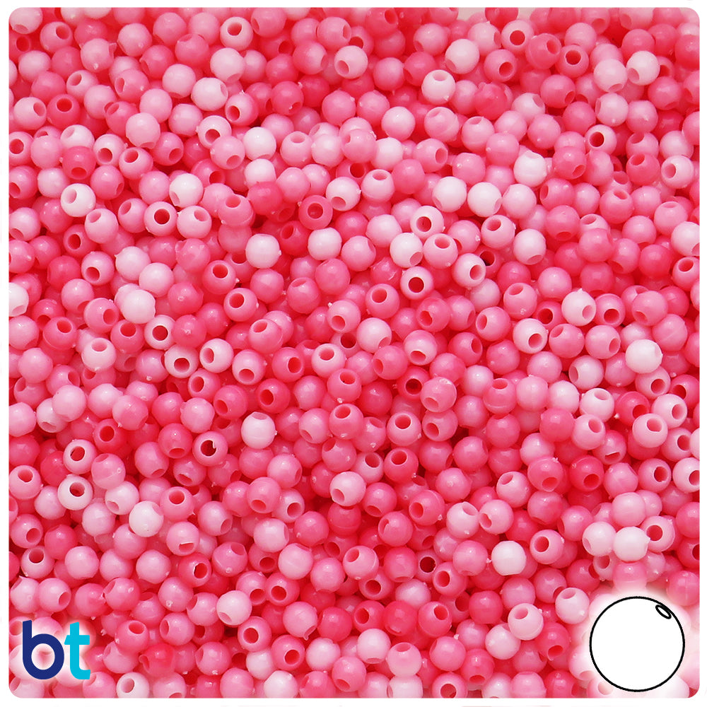 Rose Quartz Opaque 4mm Round Plastic Beads (1000pcs)