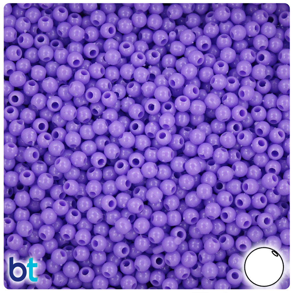 Lilac Opaque 4mm Round Plastic Beads (1000pcs)