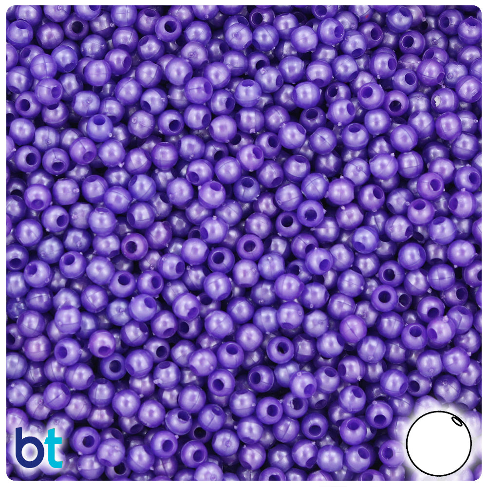 Dark Purple Pearl 4mm Round Plastic Beads (1000pcs)