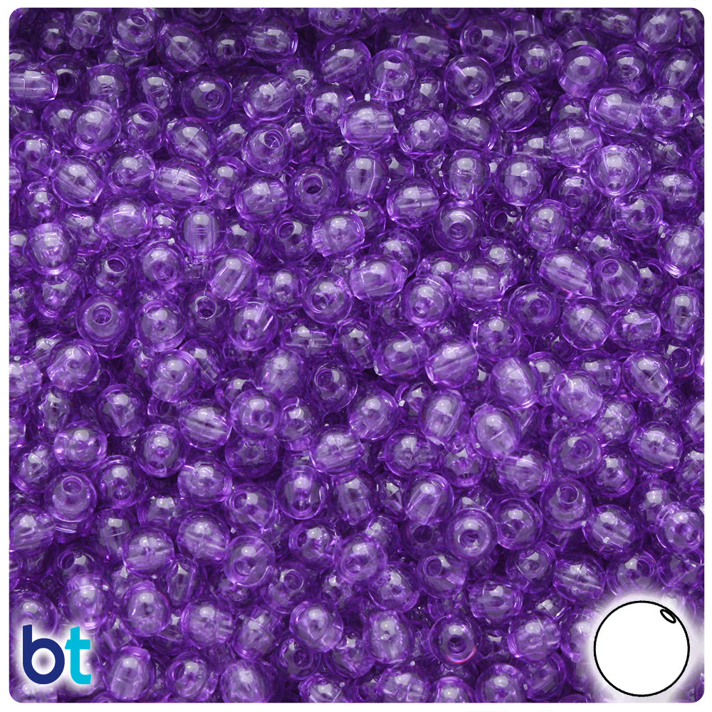 Amethyst Transparent 5mm Round Plastic Beads (700pcs)