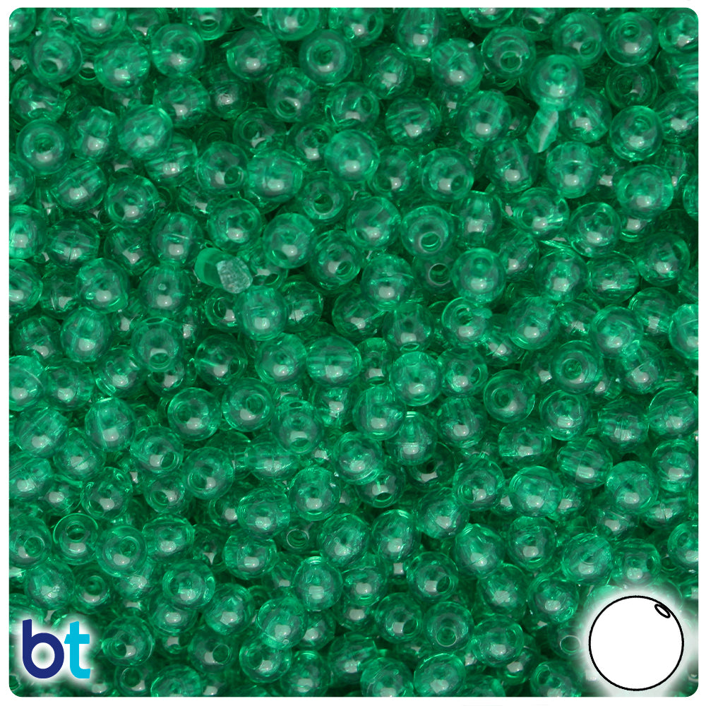 Emerald Transparent 5mm Round Plastic Beads (700pcs)