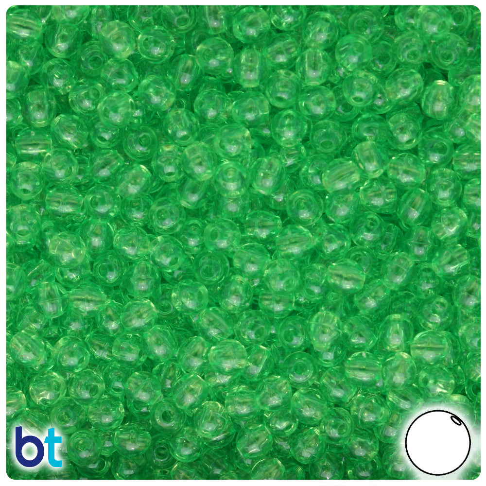 Lime Transparent 5mm Round Plastic Beads (700pcs)