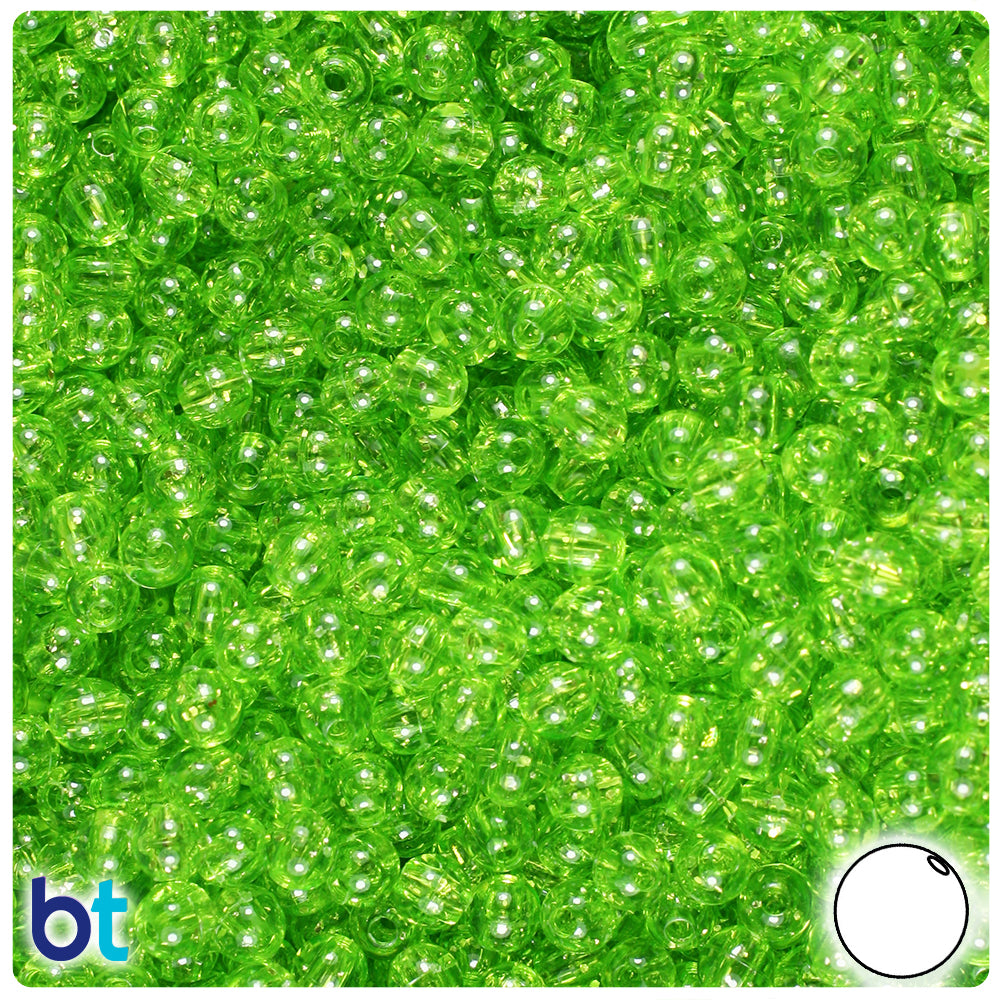 Lime Sparkle 5mm Round Plastic Beads (700pcs)