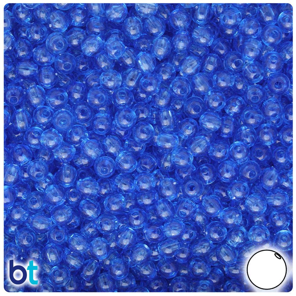 Wholesale Case 5mm Round Plastic Beads - Transparent