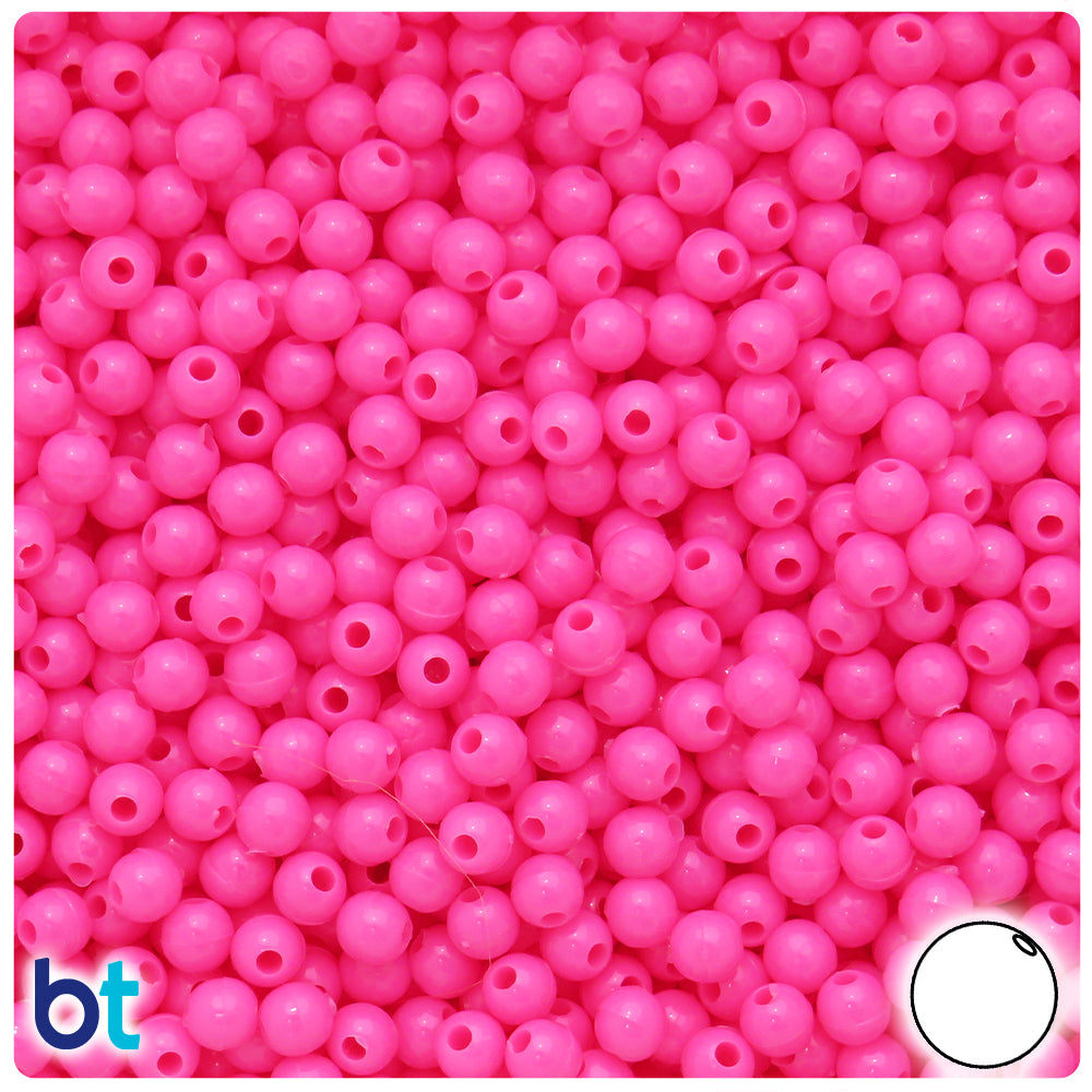 Dark Pink Opaque 5mm Round Plastic Beads (700pcs)