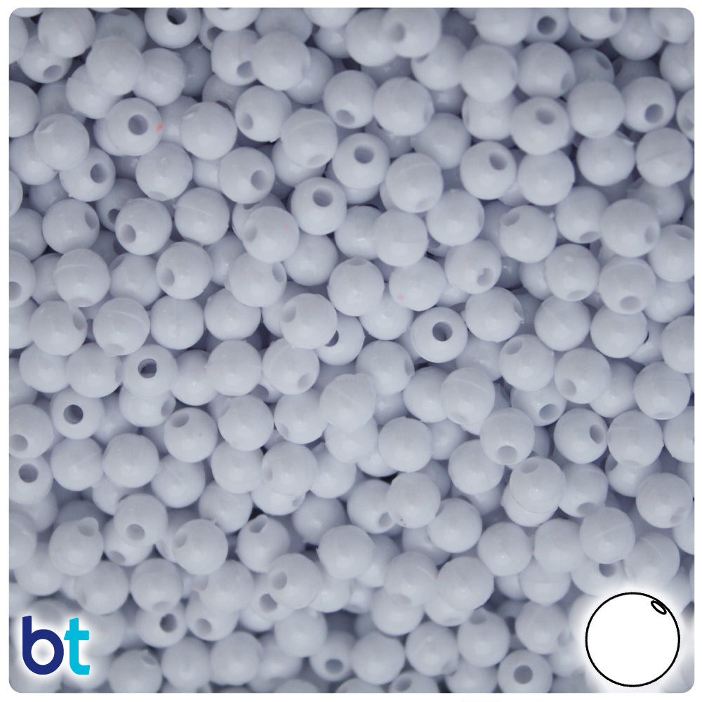 White Opaque 5mm Round Plastic Beads (700pcs)
