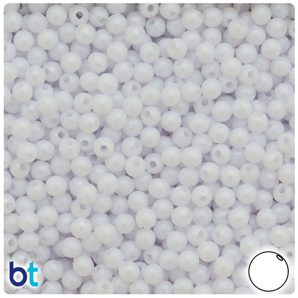 White Pearl 5mm Round Plastic Beads (700pcs)