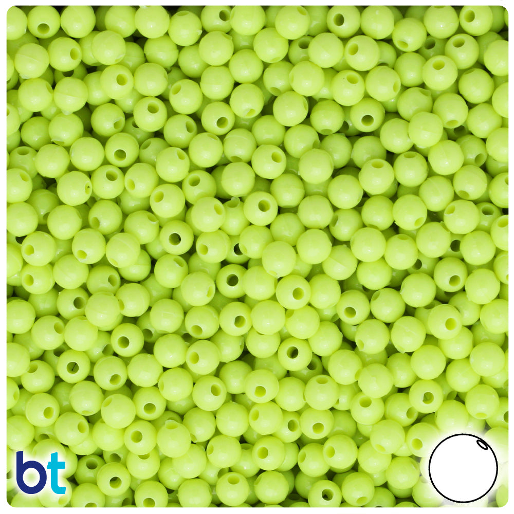Chartreuse Green Opaque 5mm Round Plastic Beads (700pcs)