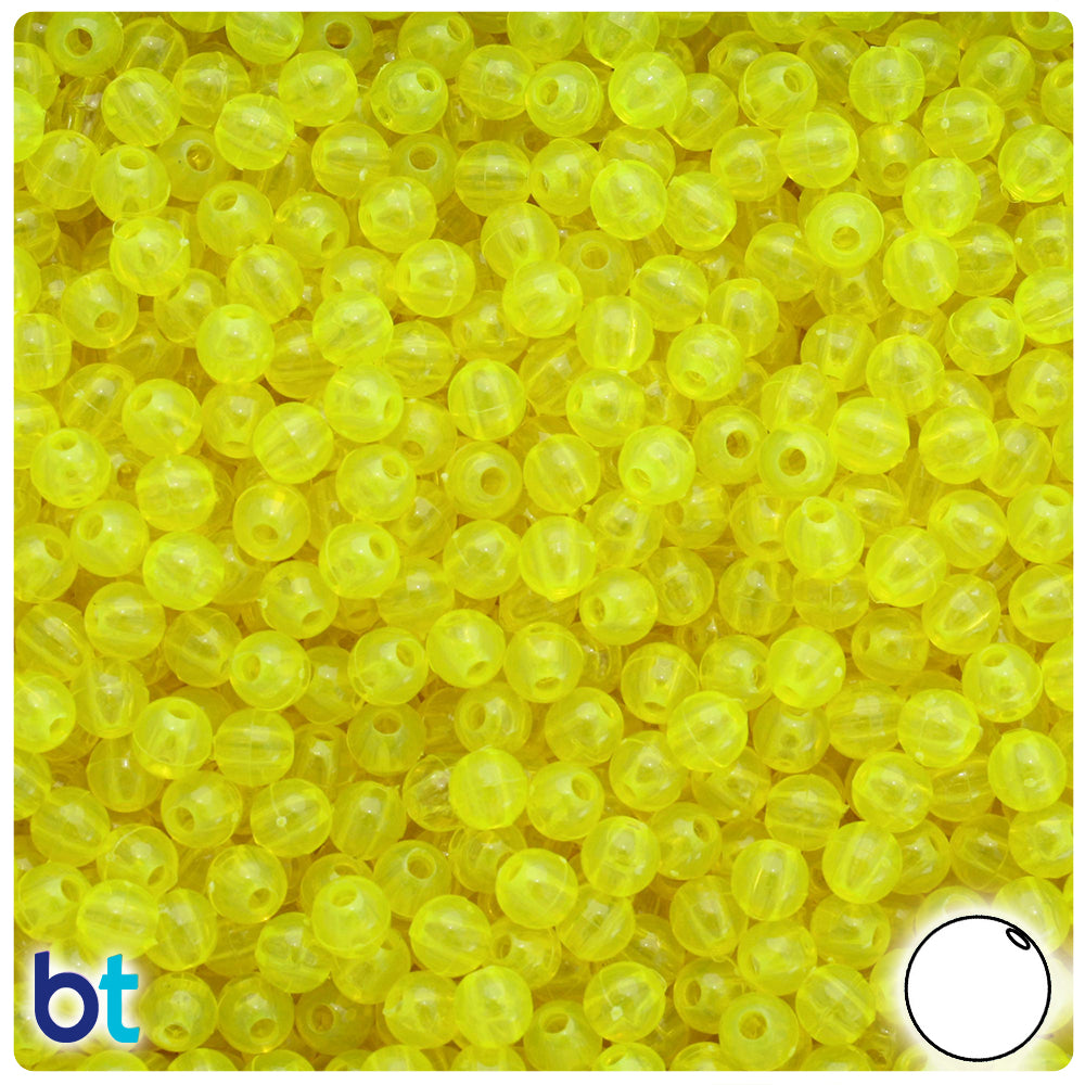 Lure Yellow Transparent 5mm Round Plastic Beads (700pcs)