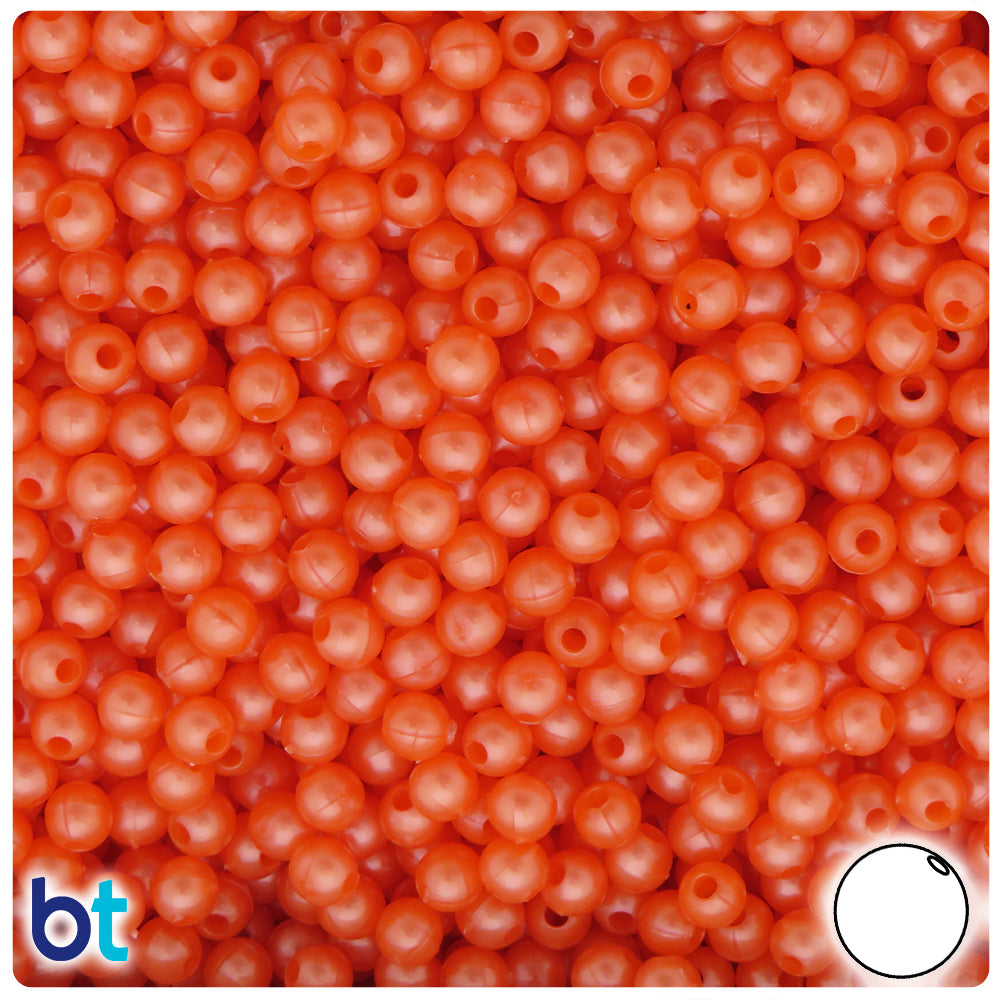Orange Pearl 5mm Round Plastic Beads (700pcs)
