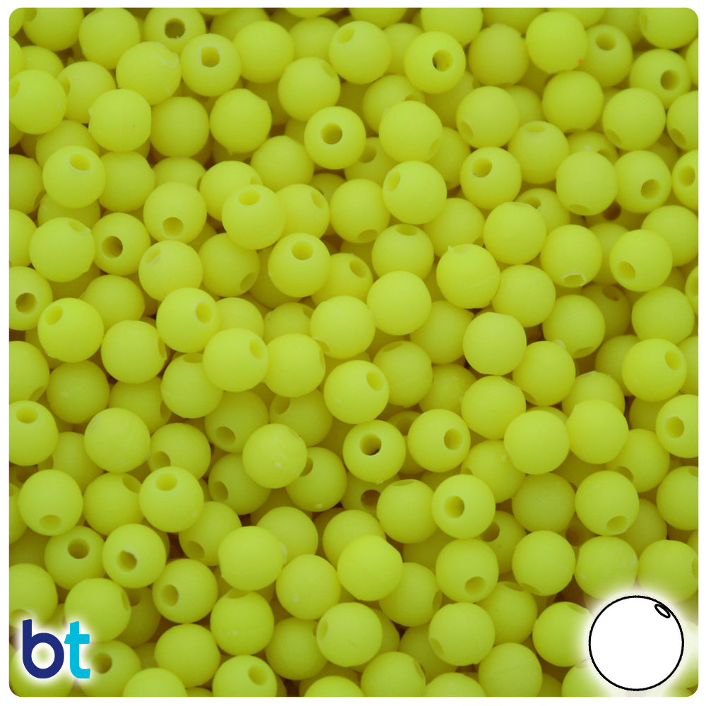 Chartreuse Matte 5mm Round Plastic Beads (700pcs)