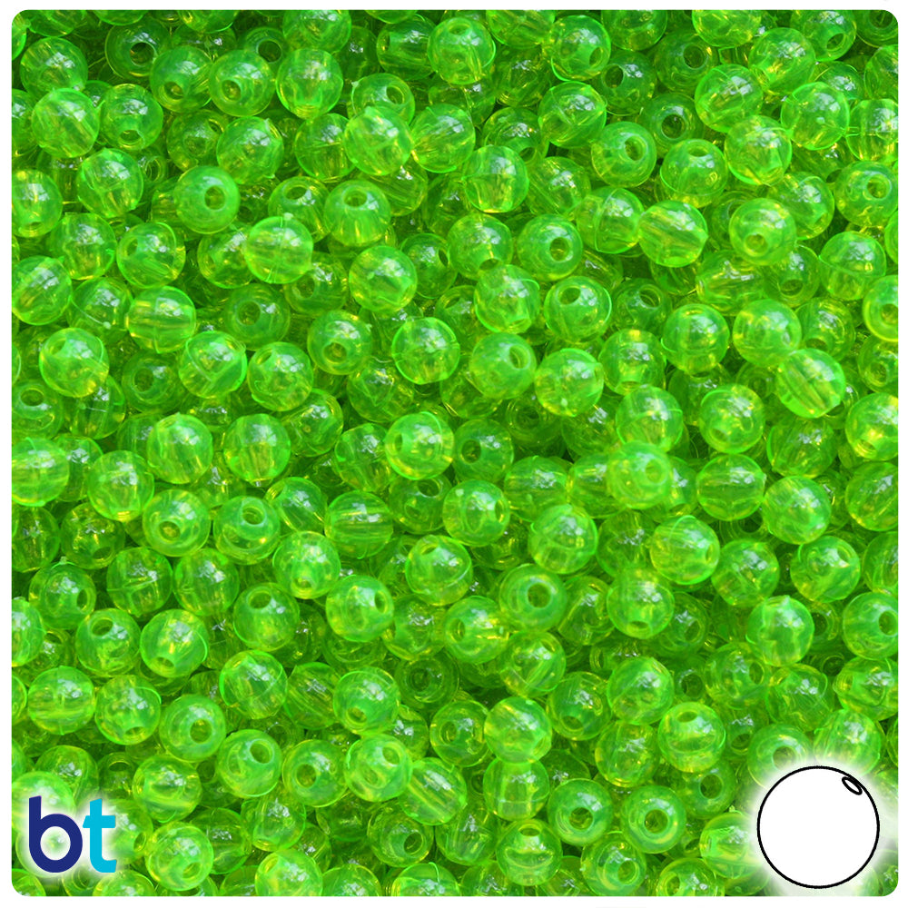 Lime Roe Transparent 5mm Round Plastic Beads (700pcs)