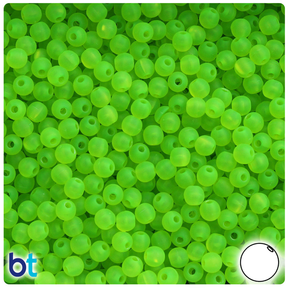 Lime Roe Frosted 5mm Round Plastic Beads (700pcs)