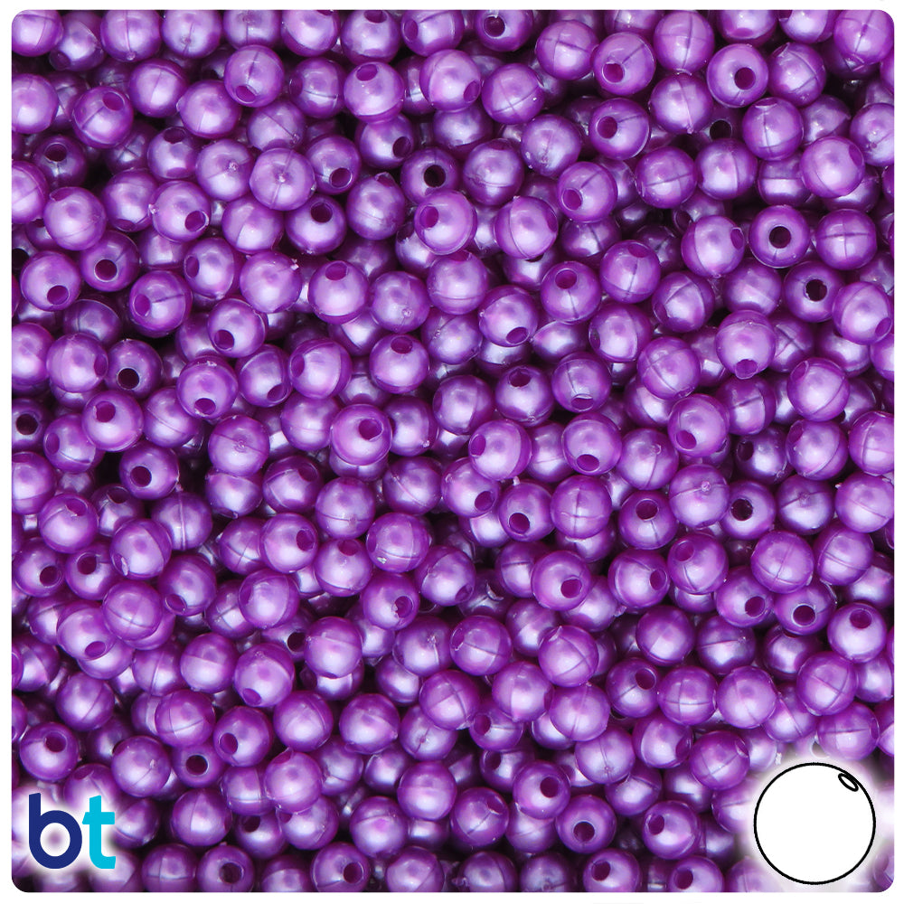 Violet Pearl 5mm Round Plastic Beads (700pcs)