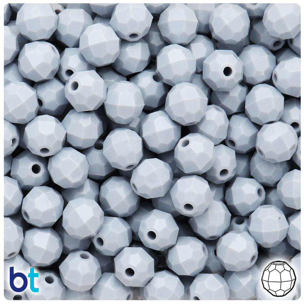 Wholesale Case 10mm Faceted Round Plastic Beads - Opaque