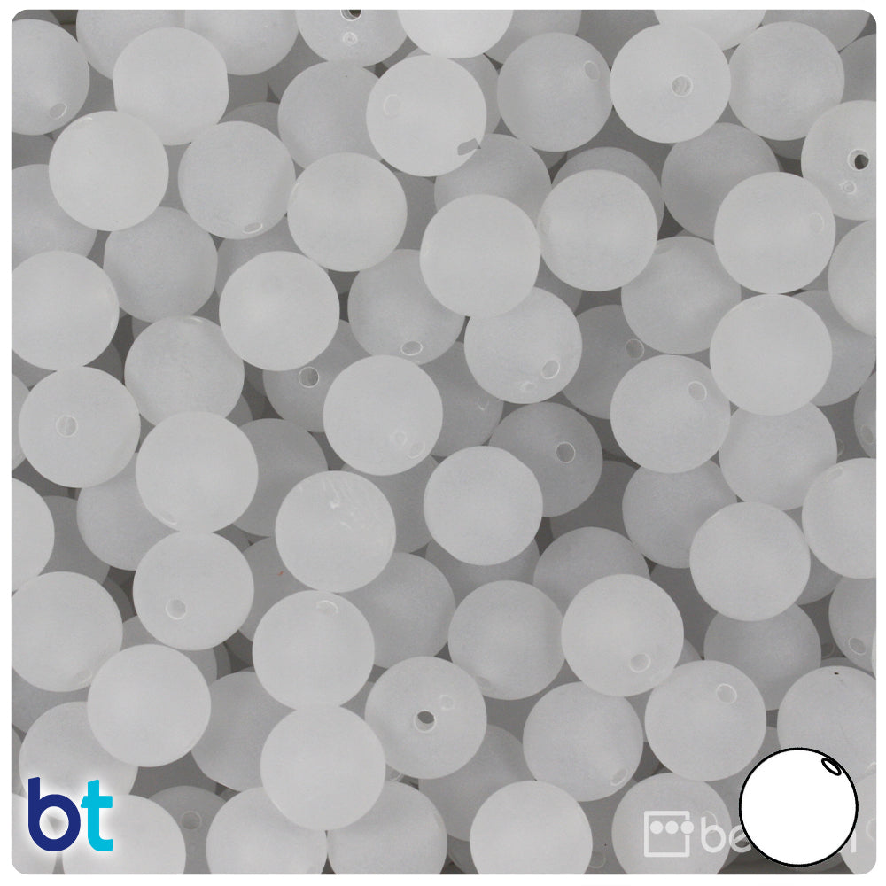 Wholesale Case 10mm Round Plastic Beads - Frosted